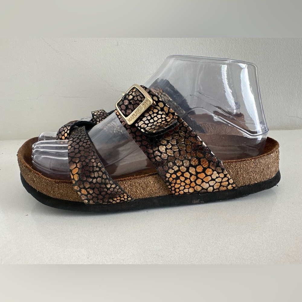Haflinger Juno Cobre Metallic Size 37 / 6 Comfort Sandal shoe  Toe Strap